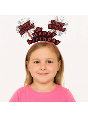 Doğum Günü Kutlaması Için Kırmızı Taç – Işıltılı Yazılı Parti Tacı