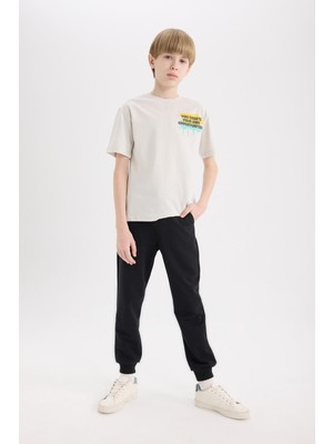 DeFacto Erkek Çocuk Beli Lastikli Jogger Eşofman Altı E7338A825SM