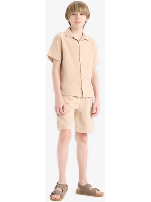 DeFacto Erkek Çocuk Beli Lastikli Müslin Şort Z5370A625HS