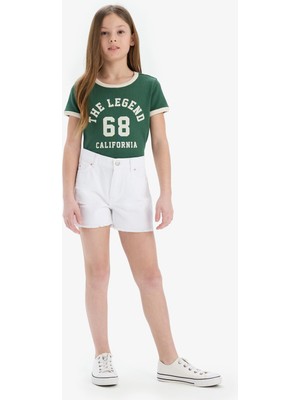 DeFacto Kız Çocuk Yırtık Detaylı Pamuklu Jean Şort D9649A825SM