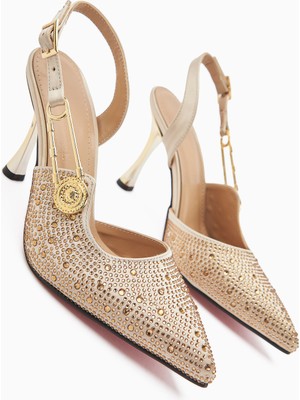 Denise Taşlı Ten Bilekten Bağlamalı Topuklu Kadın Ayakkabı