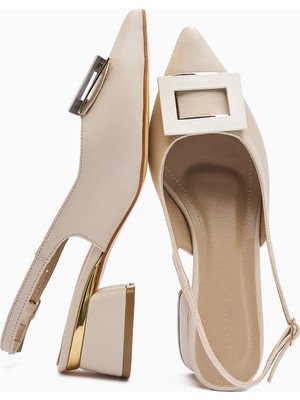 Tiana Bej Tokalı Topuk Detaylı Kadın Ayakkabı