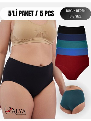 Alya Underwear Kadın Külot, Pamuklu Büyük Beden Külot, Yüksek Bel Iç Çamaşırı ( P24, 7xl )