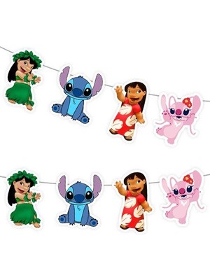 Parti Dükkanım Lilo ve Stitch Dekoratif Banner 160X17 cm