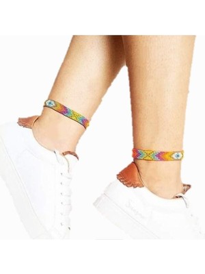 Miyuki Nazar Boncuk Detaylı Ayarlanabilir Halhal