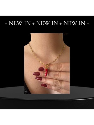 Corno Biber Şans Kolyesi | Altın Kaplama Çelik Zincir Kolye | Nazar ve Kötü Enerjiye Karşı