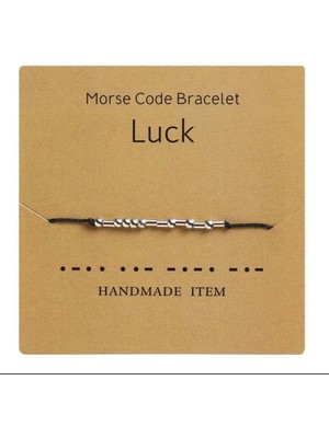 “luck” Yazılı Mors Alfabesi Bileklik – Şans Getiren Minimal Tasarım