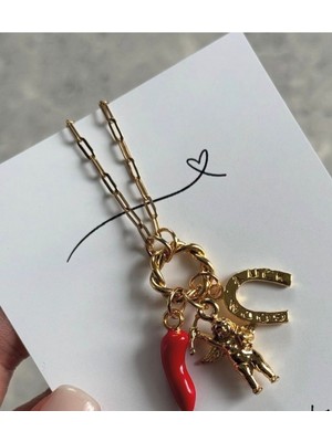 Çelik Charmlı Set Şans Kolyesi Kendi Charmını Seç