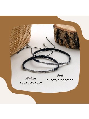 Makrome Mors Çift Gümüş Bileklik