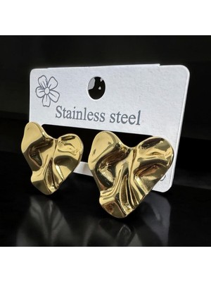 Çelik Kalp Küpe | Kararma Yapmayan Paslanmaz Kadın Küpesi | Minimal Aşk Takısı