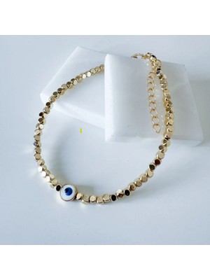 Çelik Altın Kaplama Küp ve Nazar Bileklik