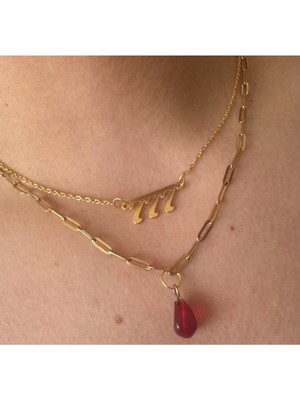 Kadın Kolye Seti | Altın Kaplama 777 Kolye & El Yapımı Nar Figürlü Kolye