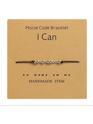 Mors Alfabesi I Can (Başarabilirim) Motto Bileklik