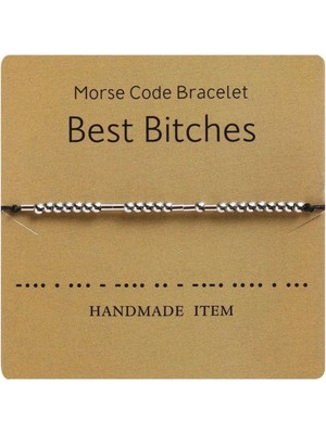 Best Bıtches” Yazılı Mors Alfabesi Bileklik – En Yakın Arkadaşa Eğlenceli ve Gizli M