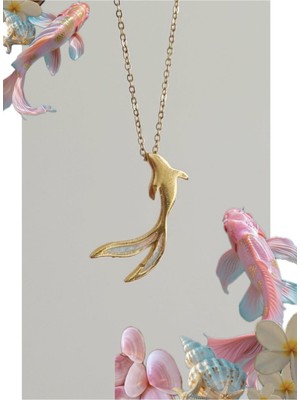 Çelik Zincir Sedefli Koli Balığı Kolye