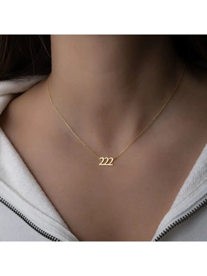 222 Melek Sayısı Altın Kaplama Kolye