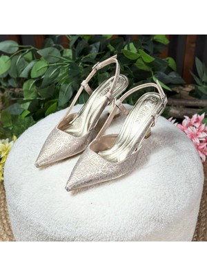 Parlak Işıltılı Özel Gün Topuklu Ayakkabı M1114