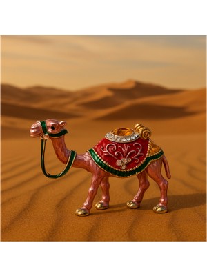 Taşlı Mini Deve Figürü | Dekoratif Biblo | 5-7 cm | Koleksiyonluk & Şık Tasarım
