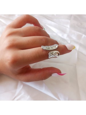 Ladybirdbujiteri Desenli Asimetrik Kıvrımlı Ayarlanabilir Yüzük