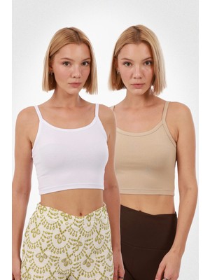 Kadın Askılı Crop 2'li Set