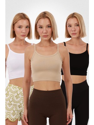 Kadın Askılı Crop 3'lü Set