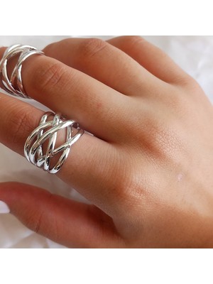 Ladybirdbujiteri Çapraz Tasarım Sarmal Ayarlanabilir Yüzük