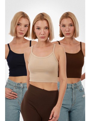 Kadın Askılı Crop 3'lü Set