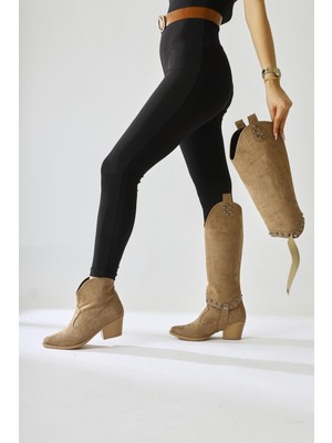 Caarina Vizon Süet Çıkarılabilir Konçlu Çizme-Bot