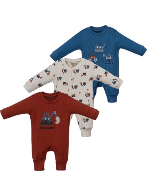 Araçlar Patiksiz Üçlü Tulum Set Kiremit