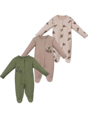 Zeytin Patikli Üçlü Tulum Set Zeytin Yeşili