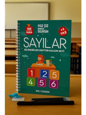 Sihirli Yazı Seti Silinen Kabartmalı Oluklu Defter Yazma Öğret 1 Kitap+1 Kalem+5 Yedek Uç