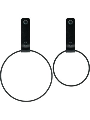 Storemax Deri Havlu Askısı, Ikili Metal Kulplu Havlu Askısı - Siyah