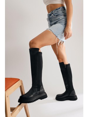 Latoya Siyah Streç Detaylı Çizme