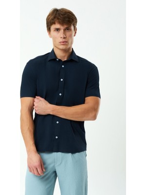 Exuma Erkek Lacivert Pike Gömlek