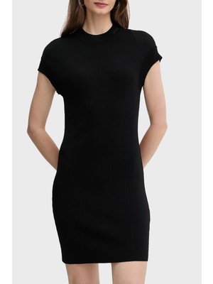 Armani Exchange Slim Fit Bisiklet Yaka Kısa Kollu Mini Elbise Bayan Elbise XW000764 AF10352 UC001