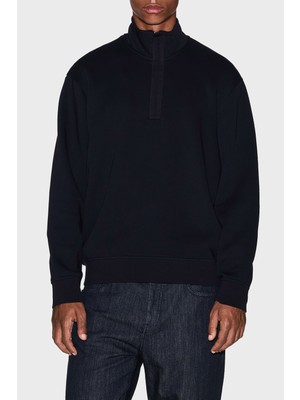 Armani Exchange Streç Pamuklu Regular Fit Yarım Fermuarlı Dik Yaka Sweat Erkek Sweat XM001295 AF10818 UC001