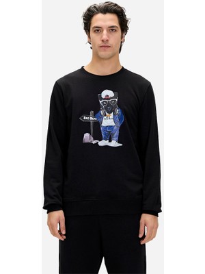Bad Bear Panther Siyah Erkek Sweatshirt