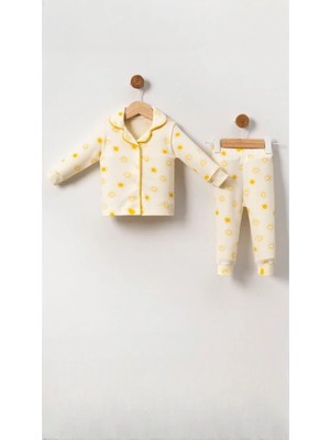 Babycan Hardal Güneş Baskılı %100 Pamuk Penye Bebek Pijama Takımı 2413-H
