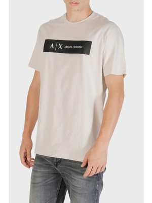 Armani Exchange Logo Baskılı Pamuklu Regular Fit Bisiklet Yaka T Shirt Erkek T Shirt XM001425 AF10361 U1013
