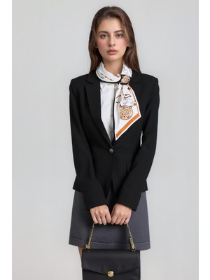 Walkenzo Zincir Desenli Modern Tasarım Kadın Kravat Fular