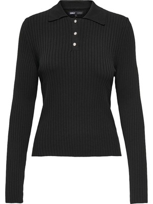 Only Onlelisa L/s Rib Siyah Kadın Bluz 15355354