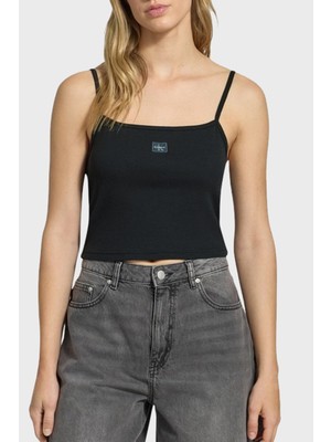 Calvin Klein Pamuklu Slim Fit Kare Yaka Logolu Top LV047C908GUB1 Bayan Top LV047C908G Ub1