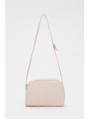 Krem Shk25 Mini Urban Çapraz Askılı Tek Bölmeli Suni Deri Kol ve Omuz Çantası