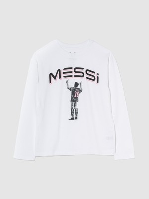 Gap Erkek Çocuk Beyaz Messi Grafik T-Shirt