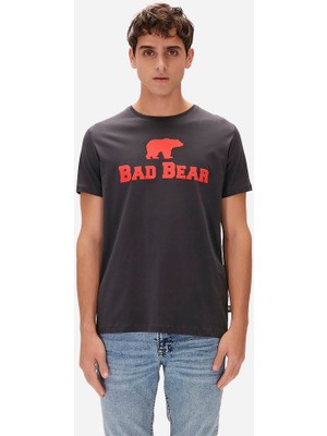 Bear Tee Antrasit Logo Baskılı Erkek Tişört