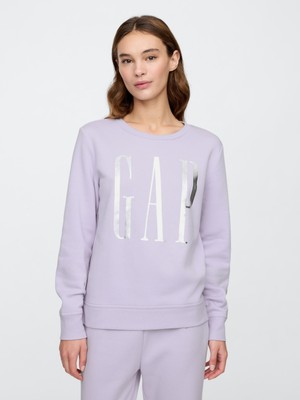 Gap Kadın Lila Gap Logo Relaxed Fleece Sweatshirt