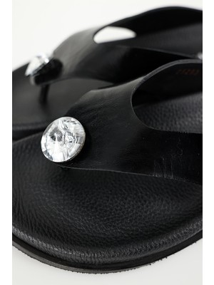 Siyah Swarovski Terlik