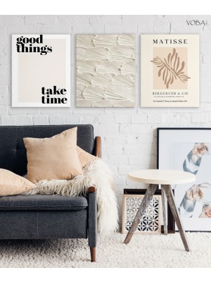 3 Parça Minimalist Temalı Mdf Tablo Seti