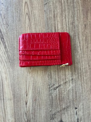 Kadın Kartlık Suni Deri - Kırmızı