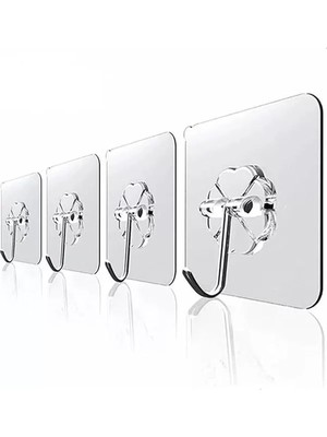 Askı Askılık 10 Adet Güçlü Şeffaf Duvar Askısı Askılığı Yapışkan Vantuz Kanca Mutfak Banyo